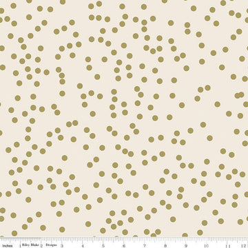CLEARANCE Monthly Placemats 2 January Confetti SC13921 Cream SPARKLE - Riley Blake Designs - Dots Gold SPARKLE - Quilting Cotton Fabric