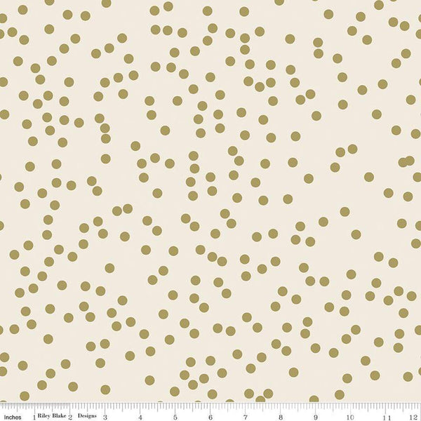 SALE Monthly Placemats 2 January Confetti SC13921 Cream SPARKLE - Riley Blake Designs - Dots Gold SPARKLE - Quilting Cotton Fabric