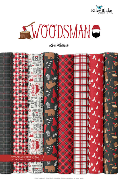 Woodsman Charm Pack 5" Stacker Bundle - Riley Blake Designs - 42 piece Precut Pre cut - Quilting Cotton Fabric