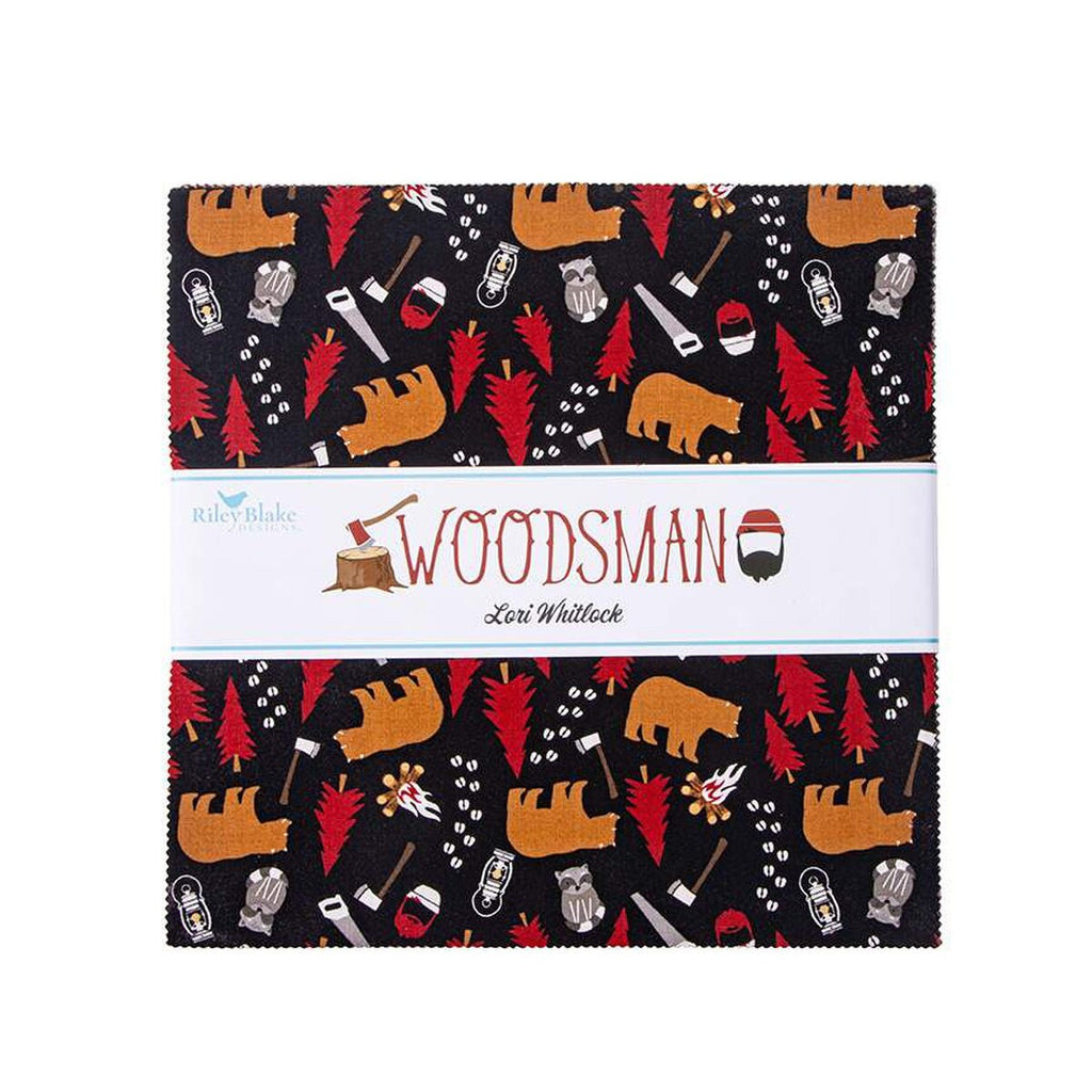 Woodsman Layer Cake 10" Stacker Bundle - Riley Blake Designs - 42 piece Precut Pre cut - Quilting Cotton Fabric