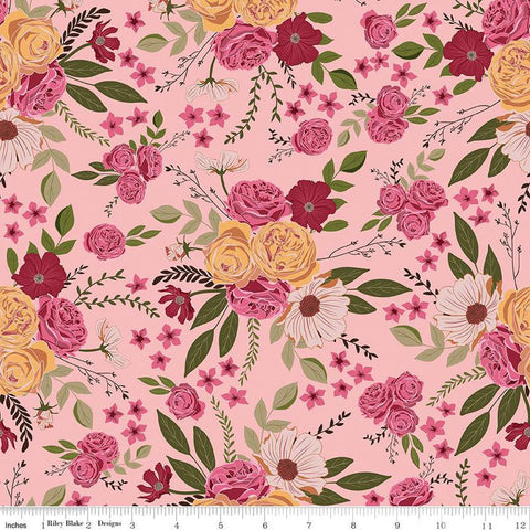 Fat Quarter End of Bolt - SALE Petal Song Main C13710 Pink - Riley Blake Designs - Floral Flowers - Quilting Cotton Fabric