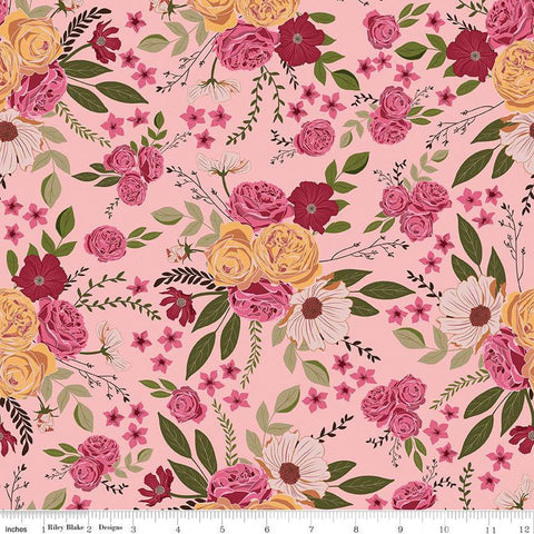 Fat Quarter End of Bolt - Petal Song Main C13710 Pink - Riley Blake Designs - Floral Flowers - Quilting Cotton Fabric