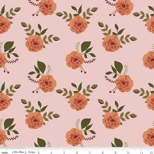 SALE Petal Song Roses C13711 Blush - Riley Blake Designs - Floral Flowers  - Quilting Cotton Fabric