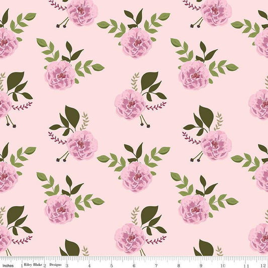 SALE Petal Song Roses C13711 Pink - Riley Blake Designs - Floral Flowers - Quilting Cotton Fabric
