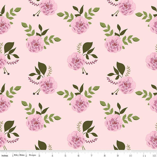 SALE Petal Song Roses C13711 Pink - Riley Blake Designs - Floral Flowers - Quilting Cotton Fabric