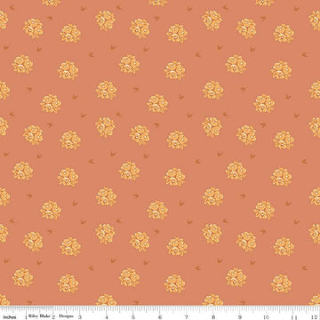 SALE Petal Song Cameo Floral Marmalade Orange Flower Fabric C13712 - Riley Blake Quilting Cotton Fabric