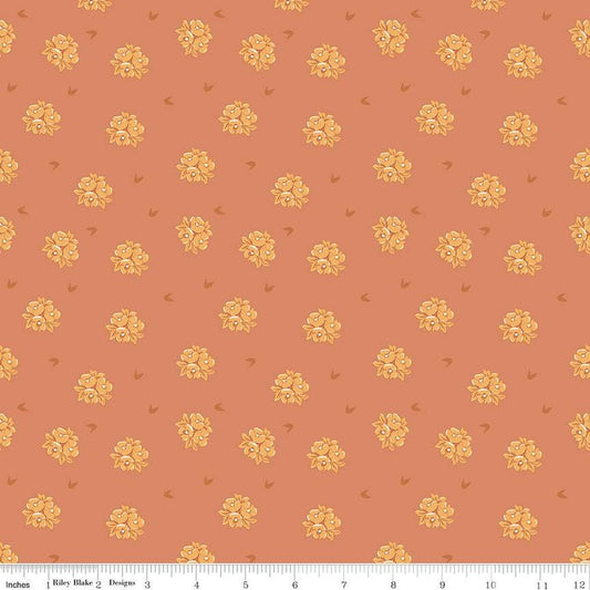 DEAL Petal Song Cameo Floral Marmalade Orange Flower Fabric C13712 - Riley Blake Quilting Cotton Fabric