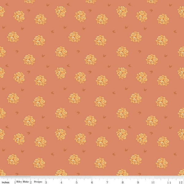 SALE Petal Song Cameo Floral C13712 Marmalade - Riley Blake Designs - Blossoms Flowers - Quilting Cotton Fabric