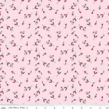 SALE Petal Song Tossed Posies C13713 Pink - Riley Blake Designs - Floral Flowers  - Quilting Cotton Fabric