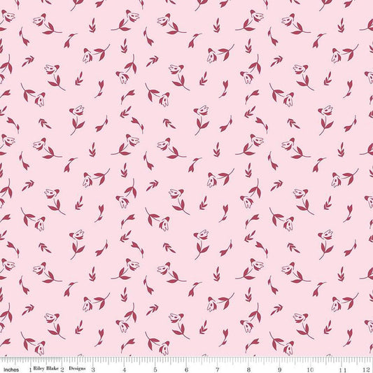 SALE Petal Song Tossed Posies C13713 Pink - Riley Blake Designs - Floral Flowers  - Quilting Cotton Fabric