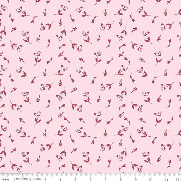 SALE Petal Song Tossed Posies C13713 Pink by Riley Blake Designs - Floral Flowers  - Quilting Cotton Fabric