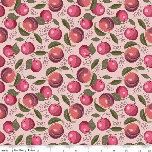 SALE Petal Song Fuzzy Navel C13714 Blush - Riley Blake Designs - Fruit Dots - Quilting Cotton Fabric