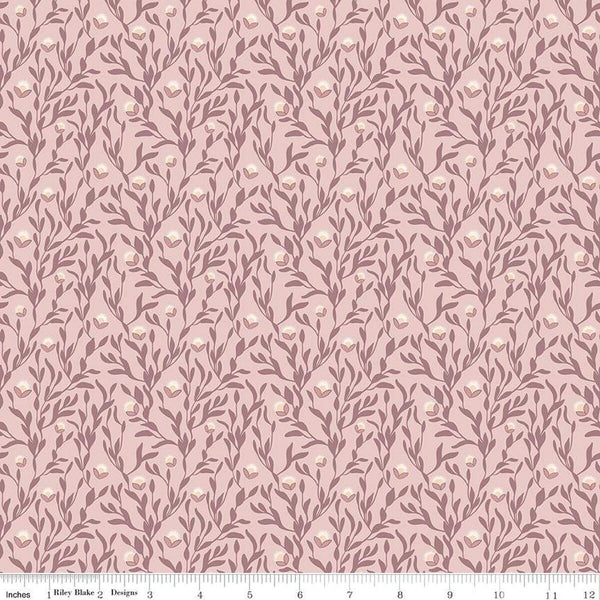 Petal Song Fireflies C13715 Blush - Riley Blake Designs - Flowers Leaves - Quilting Cotton Fabric