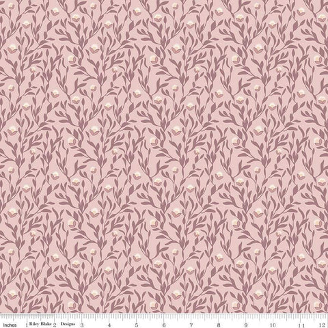 Petal Song Fireflies C13715 Blush - Riley Blake Designs - Flowers Leaves - Quilting Cotton Fabric