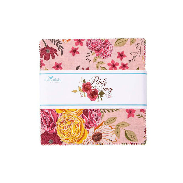 Petal Song Charm Pack 5" Stacker Bundle - Riley Blake Designs - 42 piece Precut Pre cut - Floral - Quilting Cotton Fabric