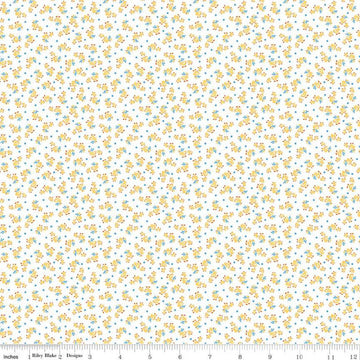 12" End of Bolt - Storytime 30s Ducks C13860 Yellow by Riley Blake Designs - Ducks Dots - Quilting Cotton Fabric