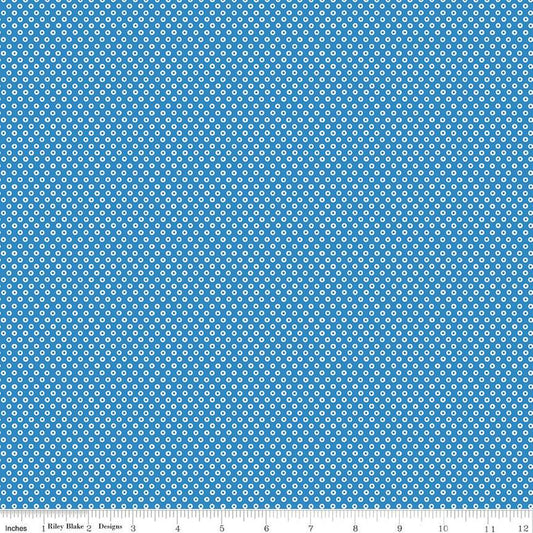 DEAL Storytime 30s Dots C13862 Cobalt - Riley Blake Designs - Polka Dot Dotted - Quilting Cotton Fabric