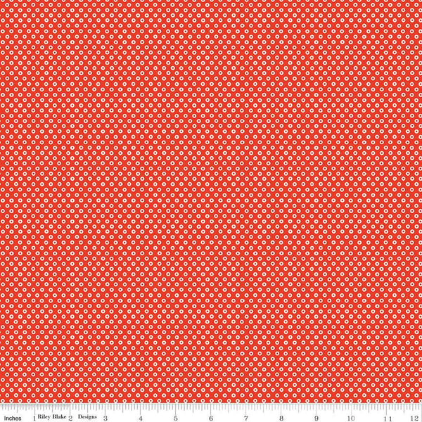 Fat Quarter End of Bolt - SALE Storytime 30s Dots C13862 Red - Riley Blake Designs - Polka Dot Dotted - Quilting Cotton Fabric