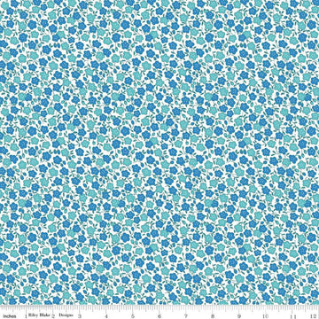 Storytime 30s Floral C13865 Blue - Riley Blake Designs - Flowers - Quilting Cotton Fabric