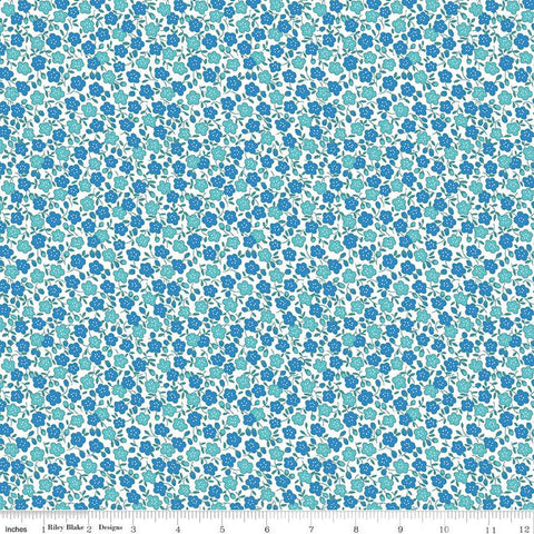 Storytime 30s Floral C13865 Blue by Riley Blake Designs - Flowers - Quilting Cotton Fabric