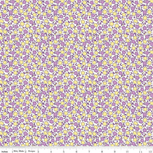 SALE Storytime 30s Dots Floral C13865 Purple - Riley Blake Designs - Flowers - Quilting Cotton Fabric