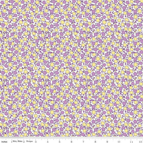 SALE Storytime 30s Dots Floral C13865 Purple - Riley Blake Designs - Flowers - Quilting Cotton Fabric