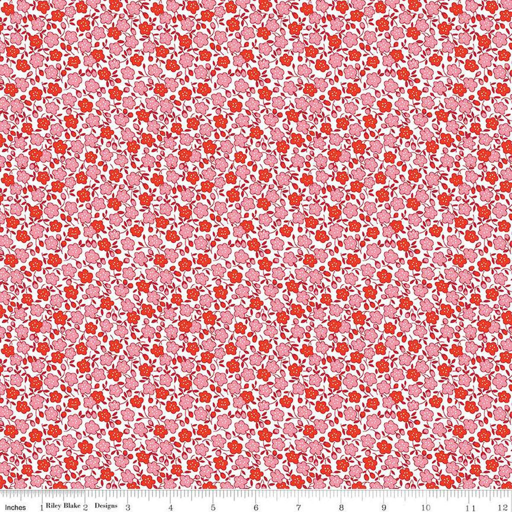 Storytime 30s Floral C13865 Red by Riley Blake Designs - Flowers - Quilting Cotton Fabric