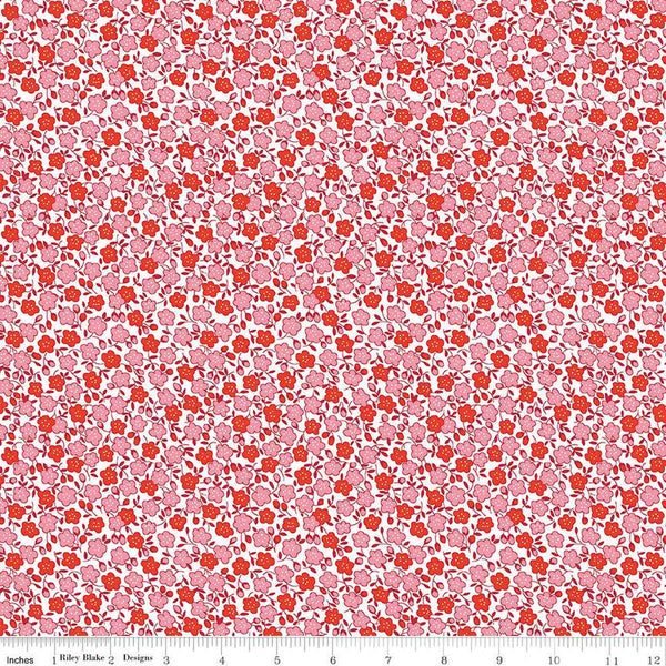 Storytime 30s Floral C13865 Red by Riley Blake Designs - Flowers - Quilting Cotton Fabric