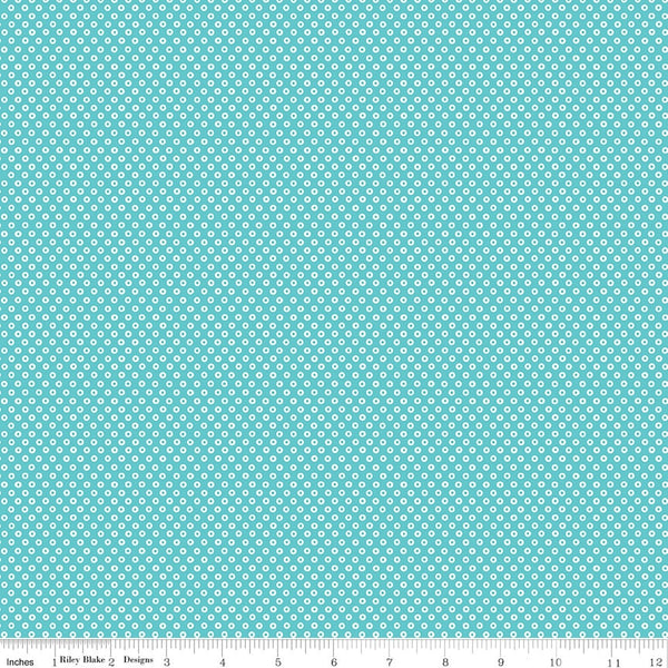 SALE Storytime 30s Dots C13862 Teal - Riley Blake Designs - Polka Dot Dotted - Quilting Cotton Fabric