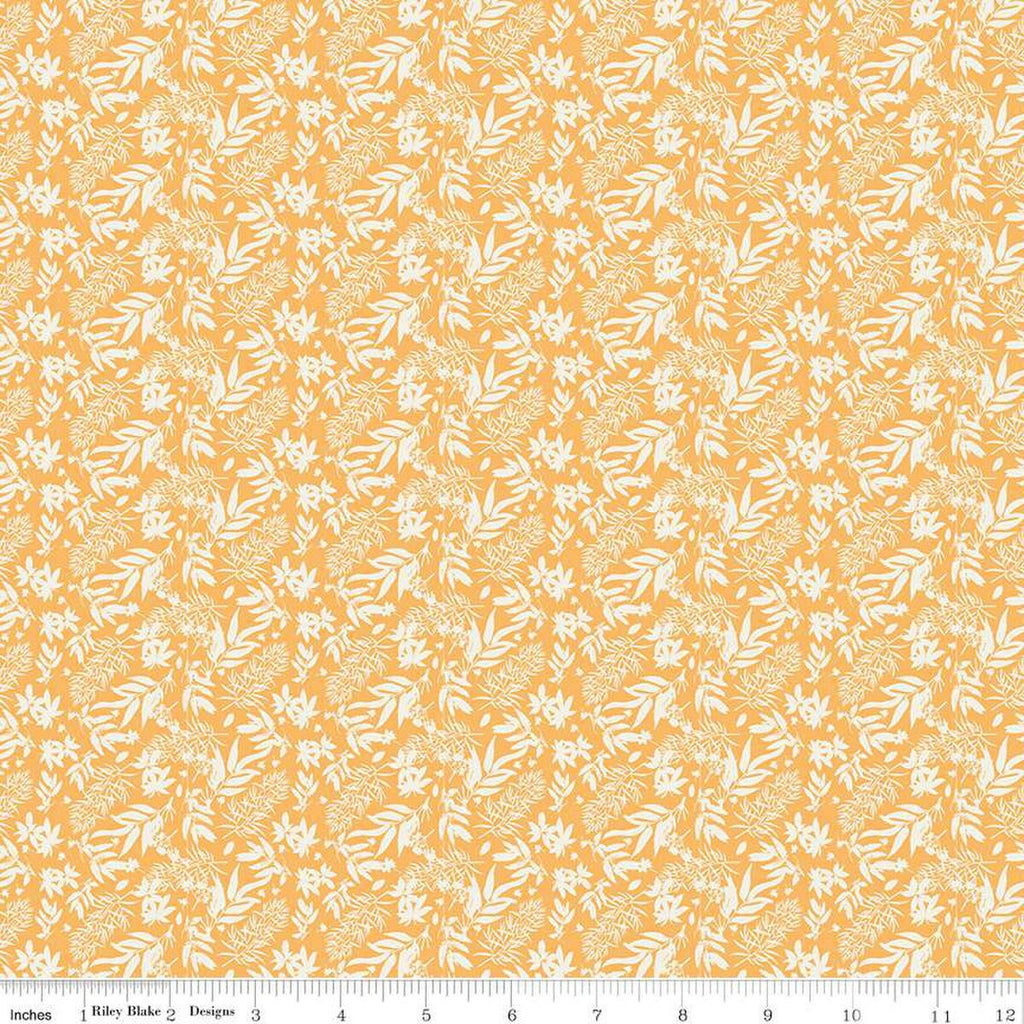 Floral Gardens Leaves C14365 Yellow - Riley Blake Designs - Leaf Sprigs - Quilting Cotton Fabric