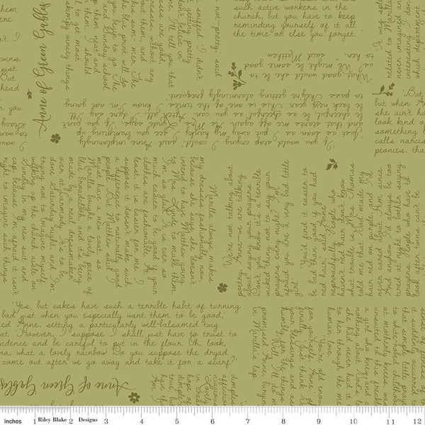 26" End of Bolt - Anne of Green Gables Text C13852 Fern - Riley Blake Designs - Quotes - Quilting Cotton Fabric - Licensed Product