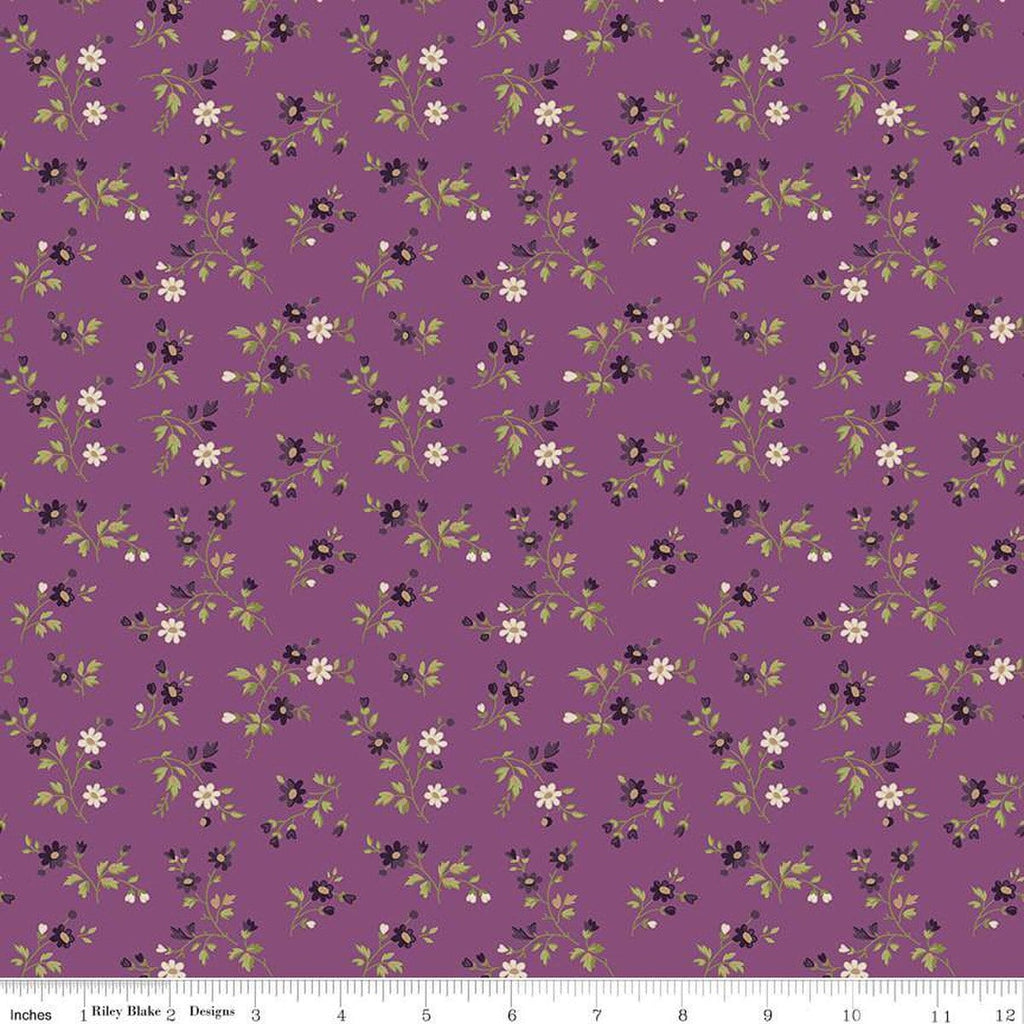 SALE Anne of Green Gables Stems C13854 Orchid - Riley Blake Designs - Floral Flowers Leaves - Quilting Cotton Fabric