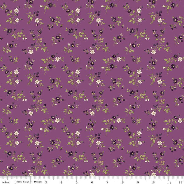 SALE Anne of Green Gables Stems C13854 Orchid - Riley Blake Designs - Floral Flowers Leaves - Quilting Cotton Fabric