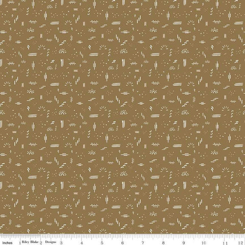 CLEARANCE 'Round the Mountain Dashed C13815 Khaki by Riley Blake Designs - Geometric Designs - Quilting Cotton Fabric