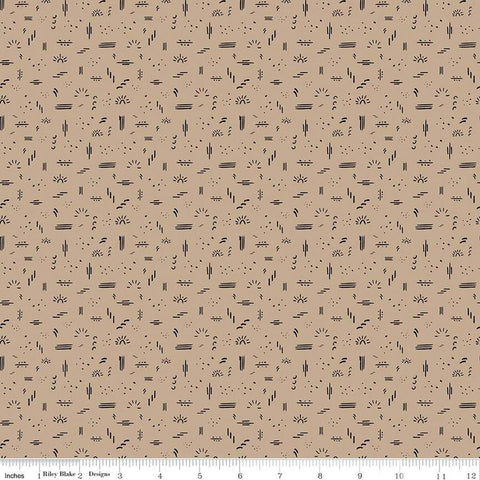 CLEARANCE 'Round the Mountain Dashed C13815 Tan by Riley Blake Designs - Geometric Designs - Quilting Cotton Fabric