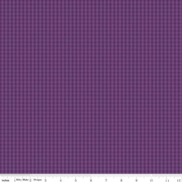 10" End of Bolt - Anne of Green Gables PRINTED Gingham C13857 Eggplant - Riley Blake - Checks - Quilting Cotton Fabric - Licensed Product