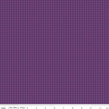 13" End of Bolt - Anne of Green Gables PRINTED Gingham C13857 Eggplant - Riley Blake - Checks - Quilting Cotton Fabric - Licensed Product