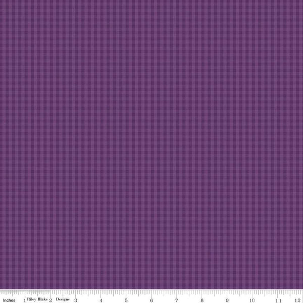 Anne of Green Gables PRINTED Gingham C13857 Eggplant - Riley Blake Designs - Tone-on-Tone Checks - Quilting Cotton Fabric