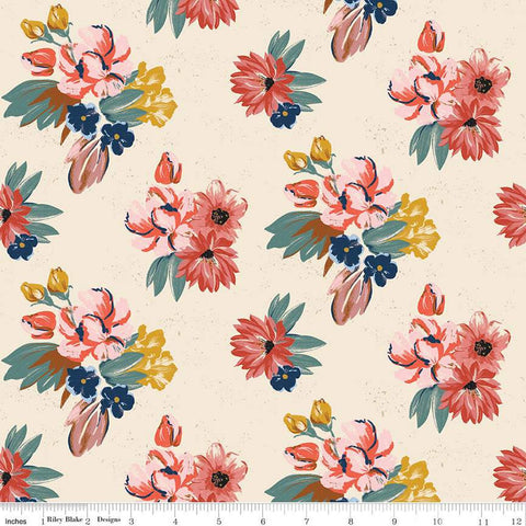 Wild Rose Floral C14041 Cream - Riley Blake Designs - Flowers Western - Quilting Cotton Fabric