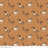 Fat Quarter End of Bolt - Wild Rose Horses C14042 Sienna - Riley Blake Designs - Horse Western - Quilting Cotton Fabric