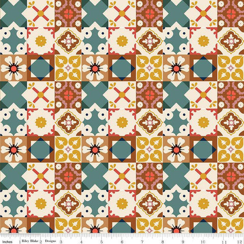 SALE Wild Rose Tiles C14044 Multi - Riley Blake Designs - Geometric Western - Quilting Cotton Fabric