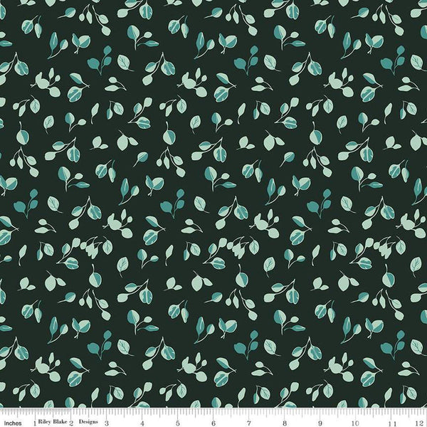 Porch Swing Eucalyptus C14053 Dark Green by Riley Blake Designs - Leaf Leaves - Quilting Cotton Fabric