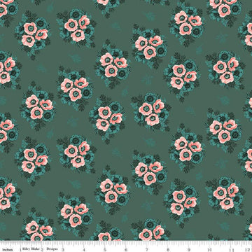 Porch Swing Vignettes C14054 Hunter by Riley Blake Designs - Floral Flowers - Quilting Cotton Fabric