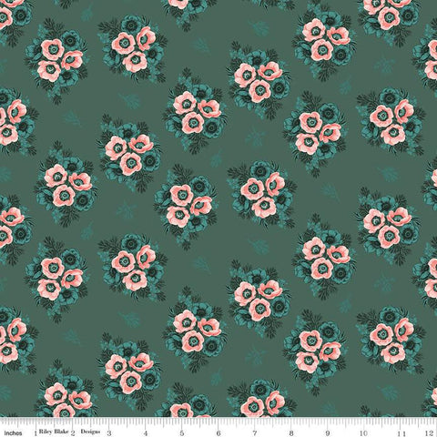 Porch Swing Vignettes C14054 Hunter by Riley Blake Designs - Floral Flowers - Quilting Cotton Fabric
