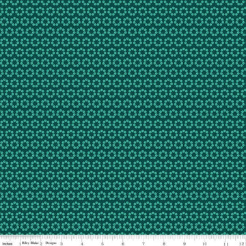 SALE Flower Farm Flower Dots C13985 Jade - Riley Blake Designs - Floral Flowers - Quilting Cotton Fabric