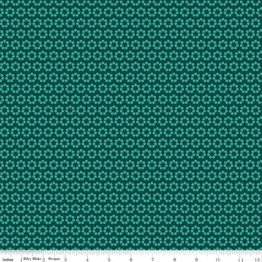 SALE Flower Farm Flower Dots C13985 Jade - Riley Blake Designs - Floral Flowers - Quilting Cotton Fabric