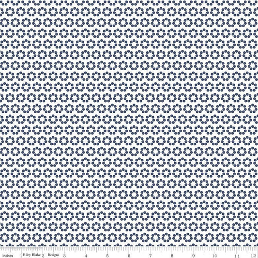 SALE Flower Farm Flower Dots C13985 White - Riley Blake Designs - Floral Flowers - Quilting Cotton Fabric