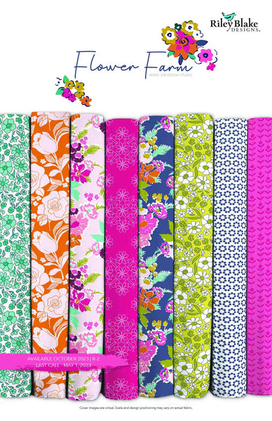 Flower Farm 2.5 Inch Rolie Polie Jelly Roll 40 pieces - Riley Blake Designs - Precut Pre cut Bundle - Floral - Quilting Cotton Fabric