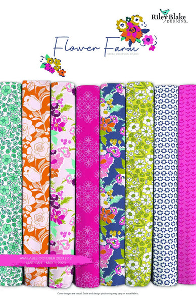 SALE Flower Farm 2.5 Inch Rolie Polie Jelly Roll 40 pieces - Riley Blake Designs - Precut Pre cut Bundle - Floral - Quilting Cotton Fabric