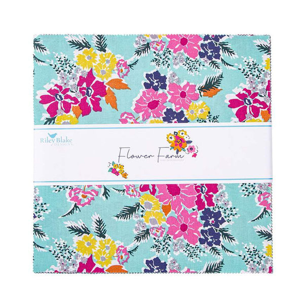 SALE Flower Farm Layer Cake 10" Stacker Bundle - Riley Blake Designs - 42 piece Precut Pre cut - Floral - Quilting Cotton Fabric